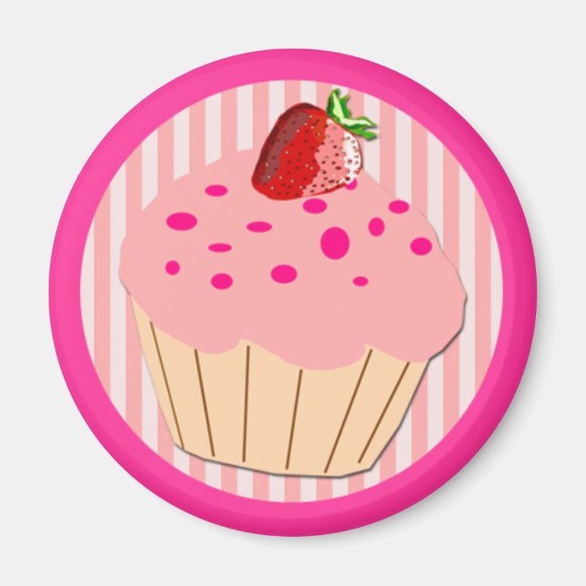 Pink Cupcake Magnet (Front)