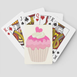 Pink Cupcake Matching Game Playing Cards