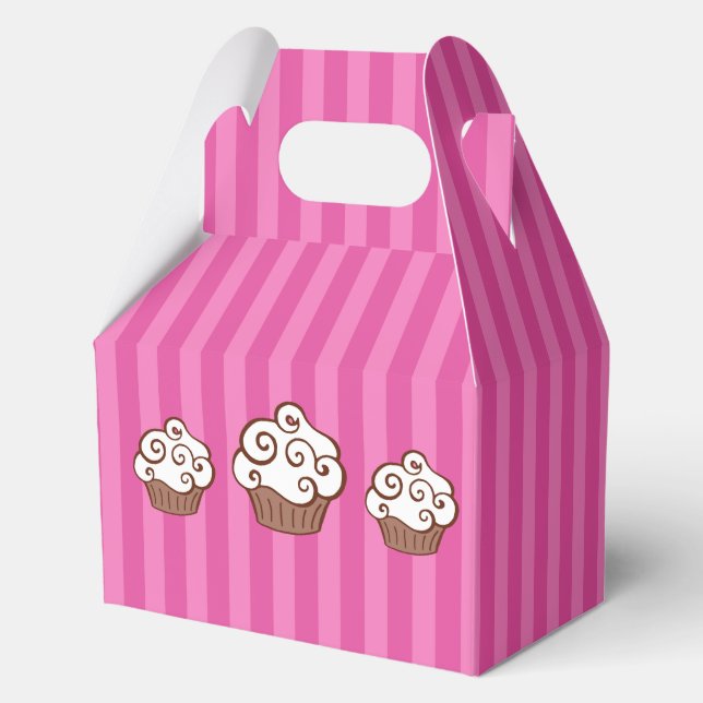 Pink Cupcake Party Favour Gift Box (Front)