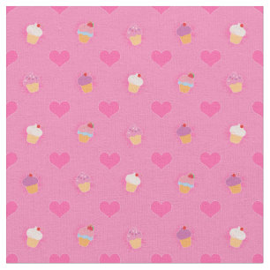 Pink Cupcake Pattern Fabric