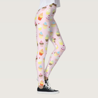 Pink Cupcake Pattern Leggings
