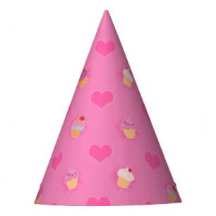 Pink Cupcake Pattern Party Hat