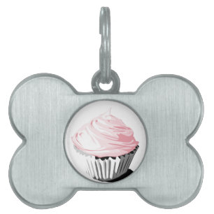 Pink cupcake pet tag