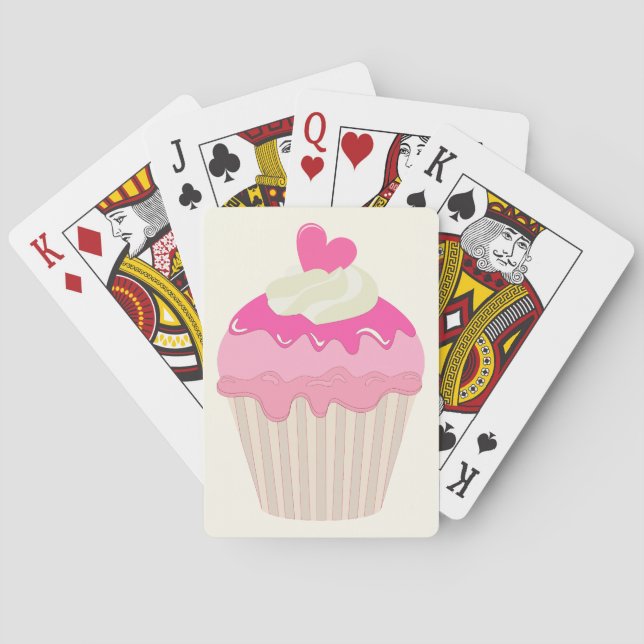 Pink Cupcake Playing Cards (Back)