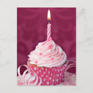 Pink cupcake postcard