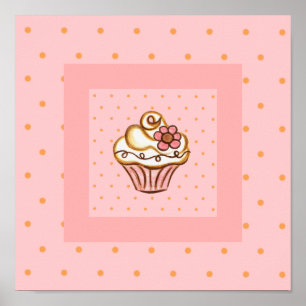 Pink Cupcake Poster Art Print