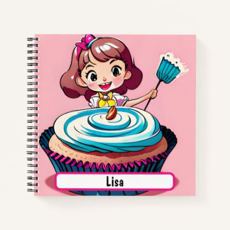 Pink Cupcake Princess, With Customizable Nametag Notebook