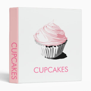 Pink cupcake recipe binder