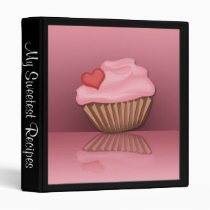 Pink Cupcake Reflection Personalized Recipe Binder
