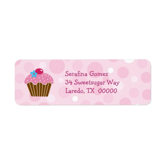 Pink Cupcake Return Address Label