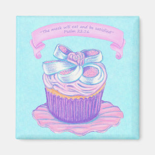 Pink CupCake Scripture Magnet