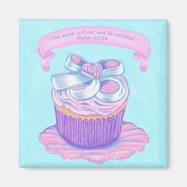 Pink CupCake Scripture Magnet (Devant)