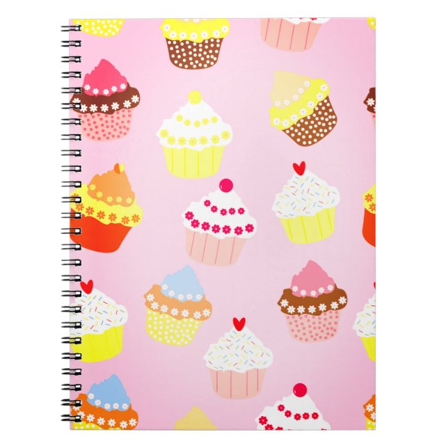 Pink Cupcake Spiral Photo Notebook (Front)