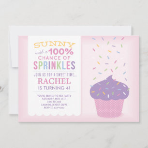 Pink Cupcake Sprinkles Birthday Card