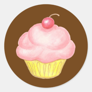 Pink Cupcake Sticker