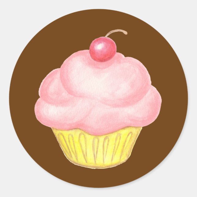 Pink Cupcake Sticker (Front)