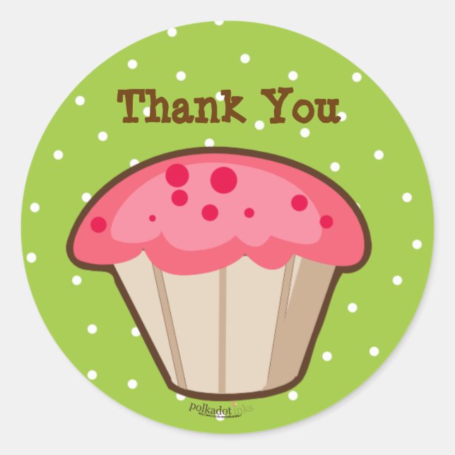 Pink Cupcake Stickers (Front)