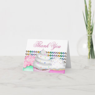 Pink Cupcake Thank You Card