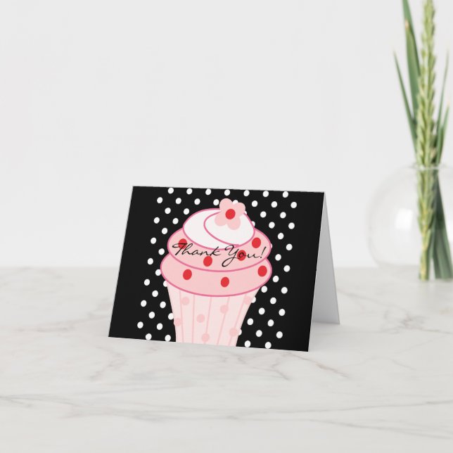 Pink Cupcake Thank You Cards (Front)