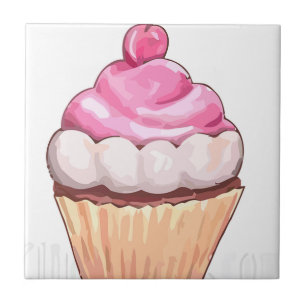 Pink cupcake tile