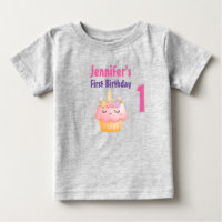 Pink Cupcake Unicorn with Roses Birthday