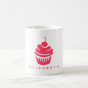 Pink Cupcake with Cherry On Top Coffee Mug
