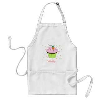 Pink Cupcake with Name Standard Apron