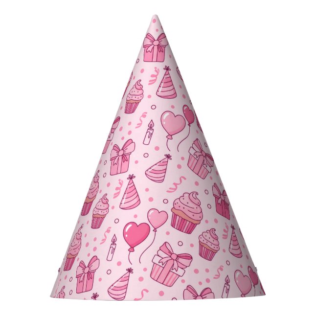 Pink Cupcakes Birthday Hat (Front)