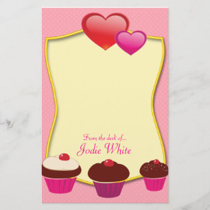 Pink Cupcakes - From the desk of.. Stationery
