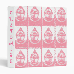 Pink Cupcakes Pattern Custom Binder