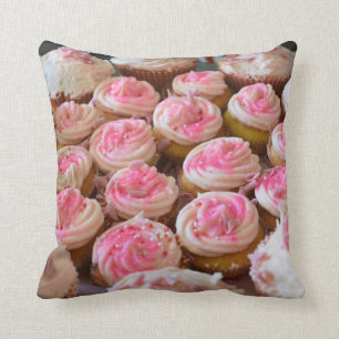Pink Cupcakes Throw Pillow