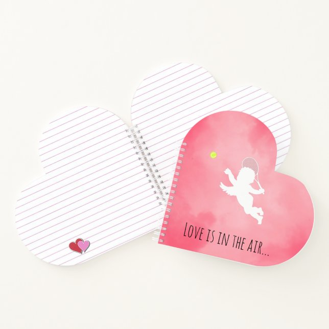 Pink Cupid With Tennis Racket and Text Notebook (Inside)
