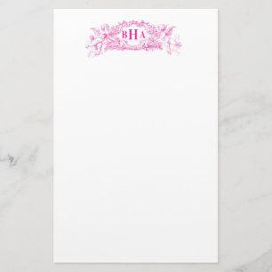 Pink Cupids and Monogram Stationery