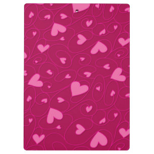 Pink curly hearts clipboard