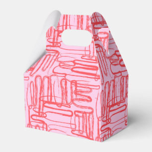 Pink Curve Wavy Squiggle Abstract Modern Favor Box