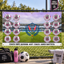 Pink Custom Girls Soccer Football Team Banner
