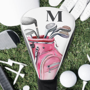 Pink Custom Golf Clubs Monogram Head Cover