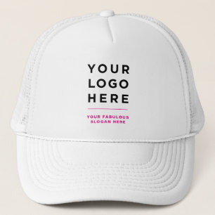 Pink Custom Logo and Text Branded Hat No Minimum