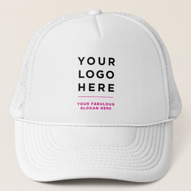 Pink Custom Logo and Text Branded Hat No Minimum (Front)