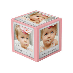 Pink Custom Made Instant Photo Frame 5 Sides