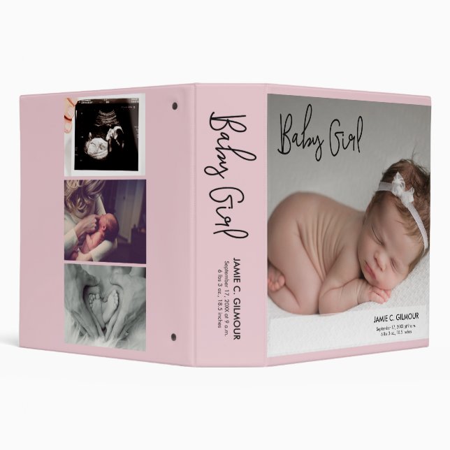 Pink Custom Modern Baby Girl Photo Binder (Background)