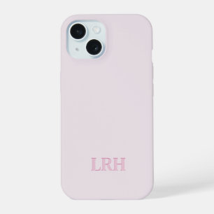 Pink Custom Monogram Modern Layered Initials  iPhone 15 Case