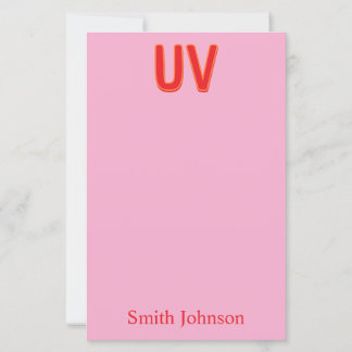 Pink Custom Monogram Stationery Note Card