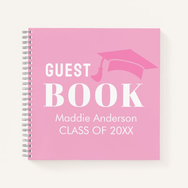 Pink Custom Name Guest Book (Front)