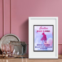 Pink Custom Name Just a Girl Who Loves Horses