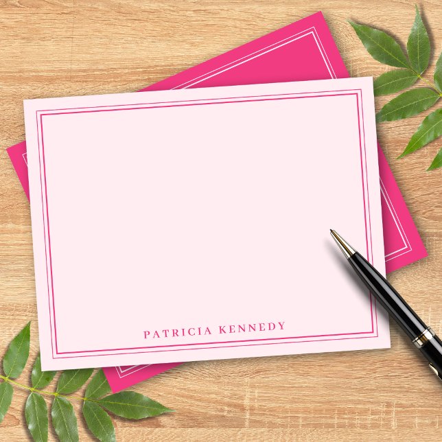 Pink Custom Name Two Border Design Personalized  Card (Creator Uploaded)