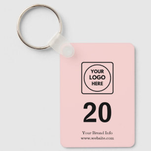 Pink Custom Number   Business Property Logo Key Keychain