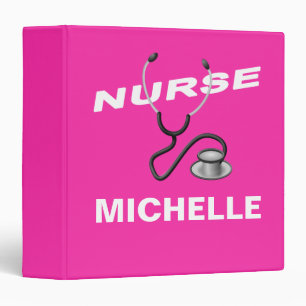 PINK  Custom Nurse Name Binder