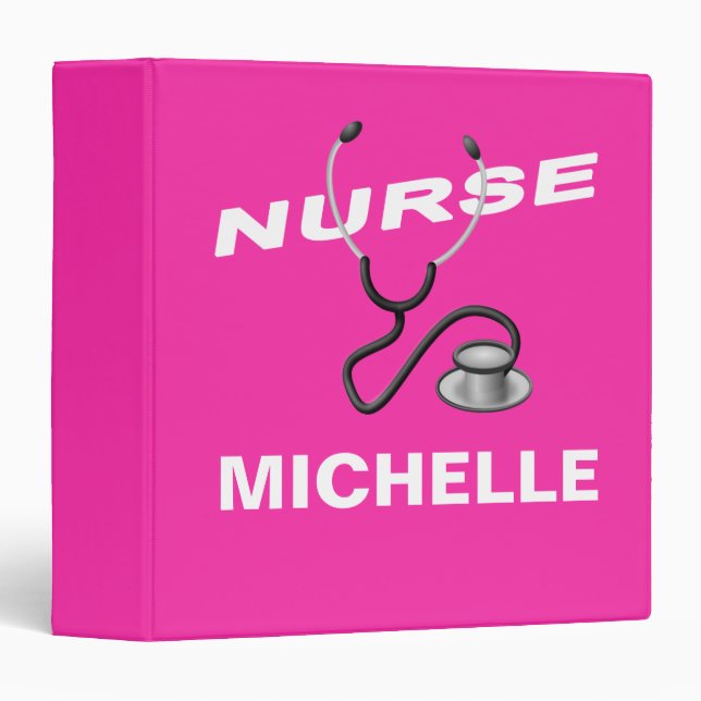 PINK  Custom Nurse Name Binder (Front/Spine)