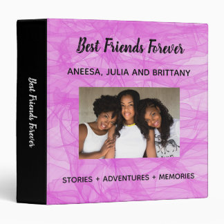 Pink Custom Photo BFF Best Friends 3 Ring Binder
